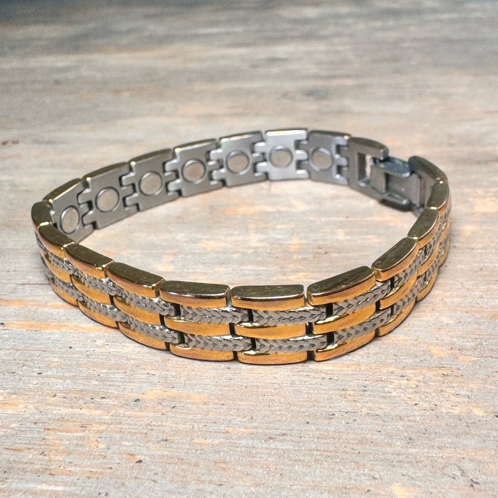 Sabona Stainless Steel Two Tone Bracelet